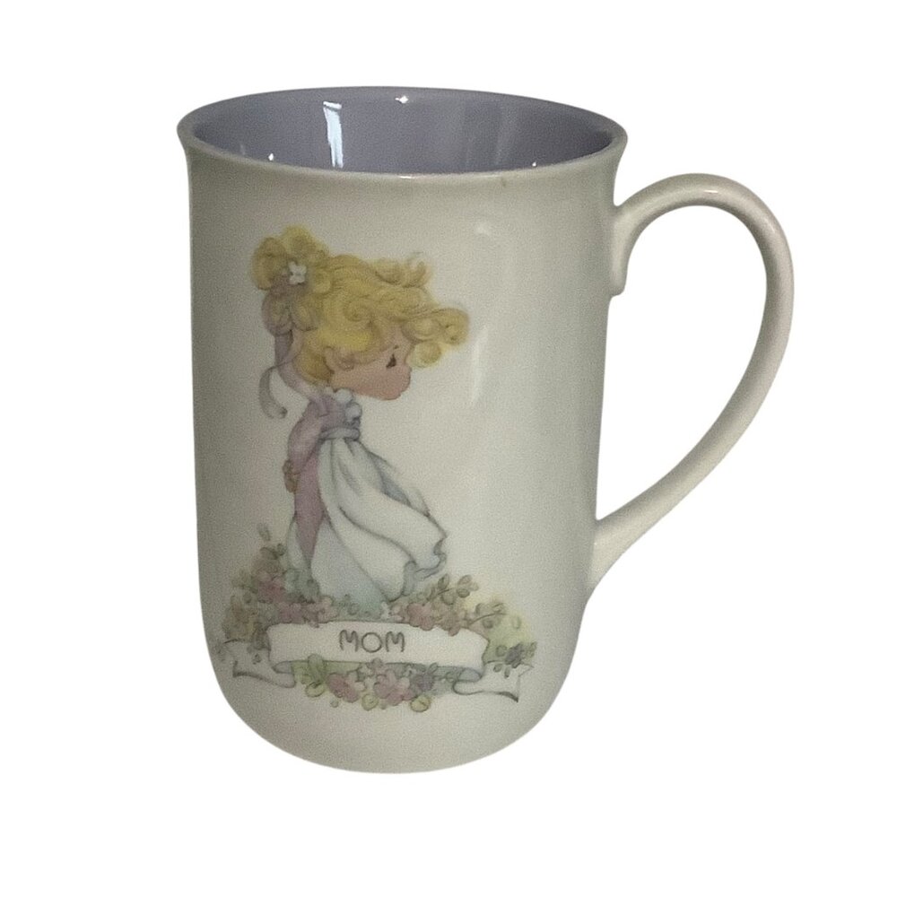 Vtg‎ Precious Moments Mom Porcelain Mug 1989 Enesco Samuel J Butcher Floral  4"